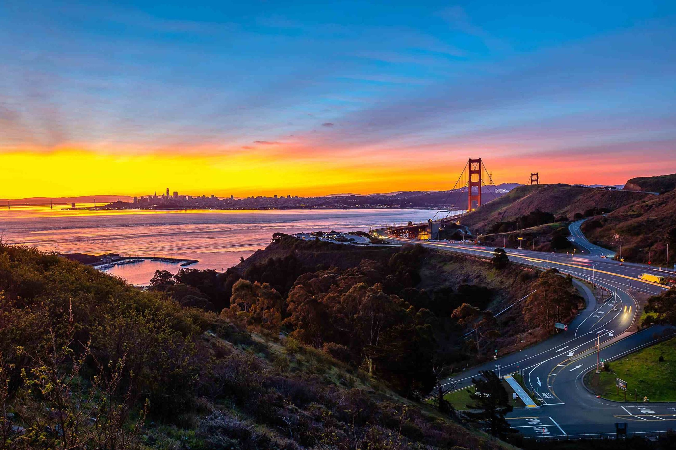 The Bay Area at sunset